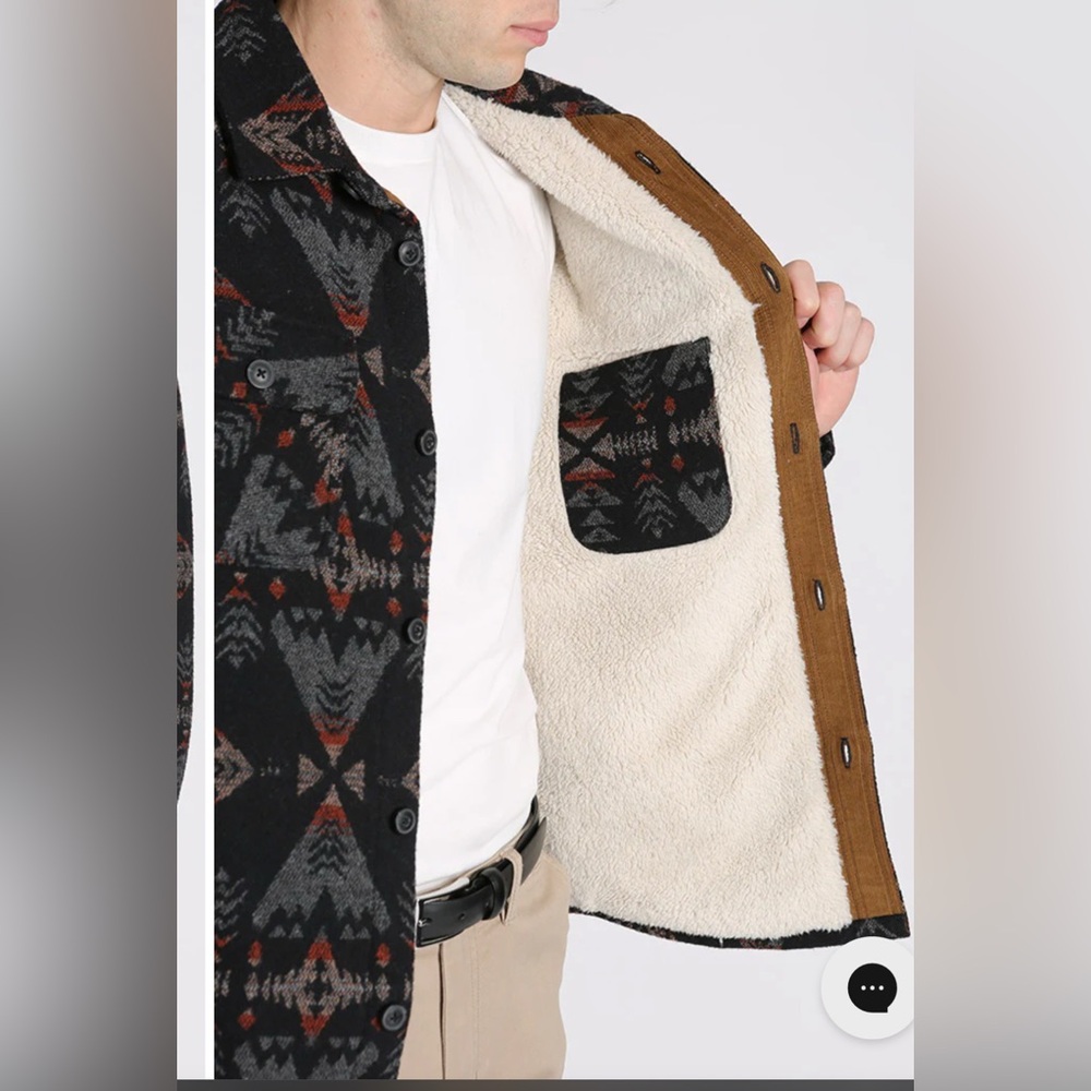 Jachs Men’s Multi Aztec Sherpa Lined Wool Blend  Winter Jacket Shacket New - Picture 2 of 15